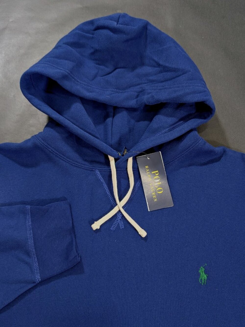 $148 Polo Ralph Lauren Pullover Hoodie Blue Long Sleeve Fleece Size XLT
